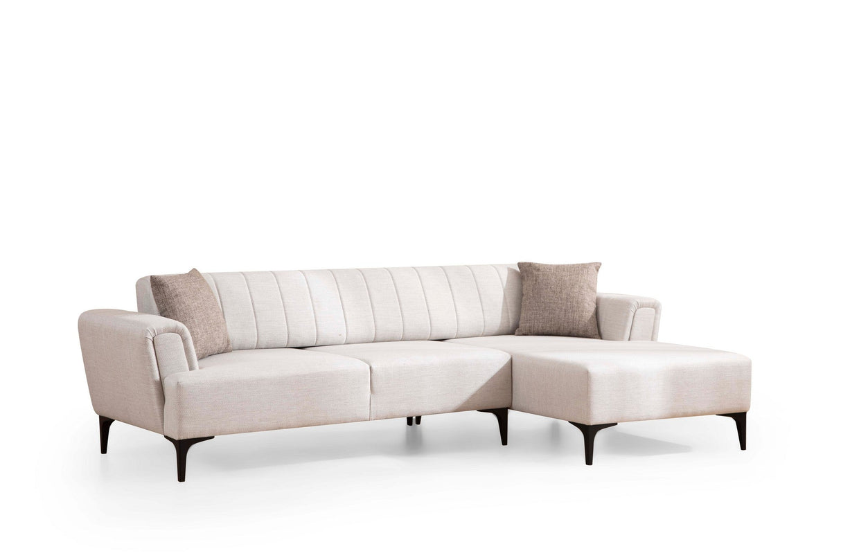 Canapea extensibilă Hamlet, Colț, 1 piesă, Dreapta, Diverse culori, 270x140 cm - Ecru | SKU: 560ARE2254 | Canapea extensibilă Hamlet, Colț, 1 piesă, Dreapta, 270x140 cm, varianta Ecru, produs pentru amenajarea locuinței, disponibil online în România la CasaMob