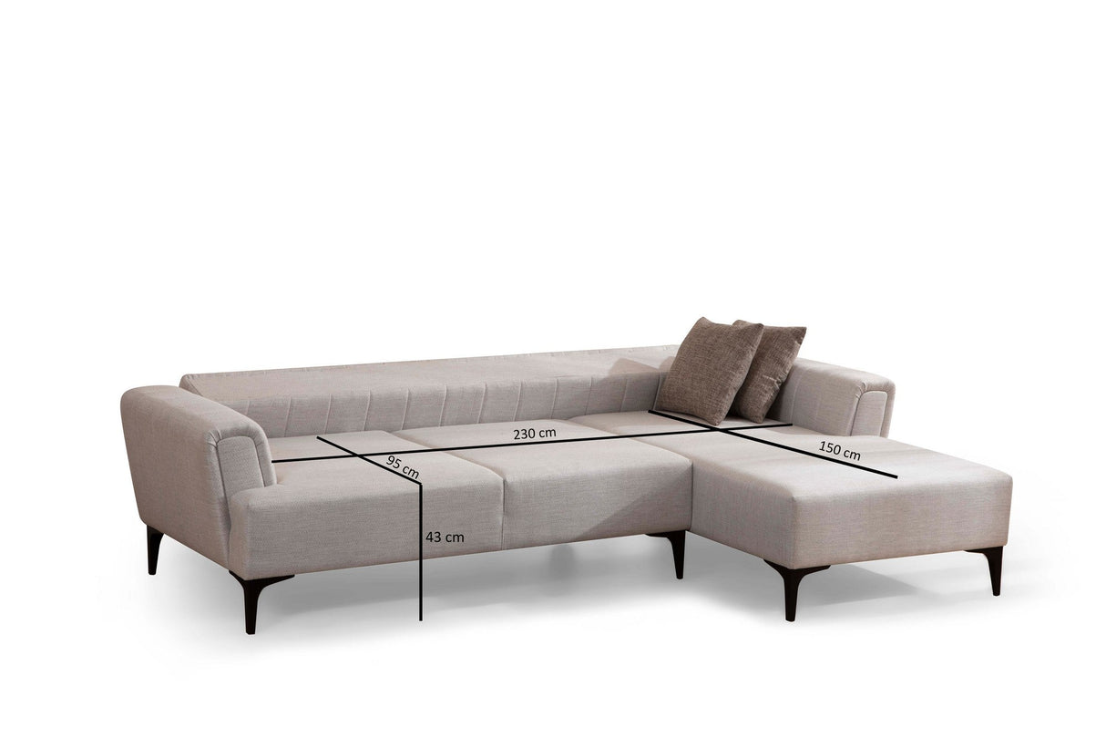 Canapea extensibilă Hamlet, Colț, 1 piesă, Dreapta, Diverse culori, 270x140 cm - Ecru | SKU: 560ARE2254 | Canapea extensibilă Hamlet, Colț, 1 piesă, Dreapta, 270x140 cm, varianta Ecru, produs pentru amenajarea locuinței, disponibil online în România la CasaMob
