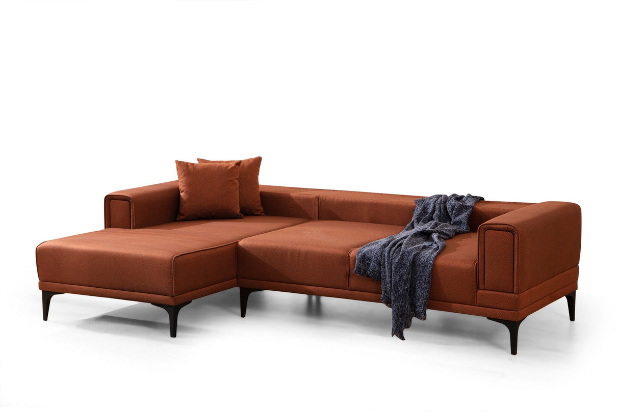 Canapea extensibilă Horizon, Colț, Stânga, Diverse culori, 250x140 cm - Roșu cărămiziu | SKU: 560ARE2271 | Canapea extensibilă Horizon, Colț, Stânga, 250x140 cm, varianta Roșu cărămiziu, produs pentru amenajarea locuinței, disponibil online în România la CasaMob