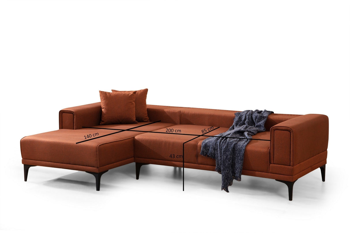 Canapea extensibilă Horizon, Colț, Stânga, Diverse culori, 250x140 cm - Roșu cărămiziu | SKU: 560ARE2271 | Canapea extensibilă Horizon, Colț, Stânga, 250x140 cm, varianta Roșu cărămiziu, produs pentru amenajarea locuinței, disponibil online în România la CasaMob