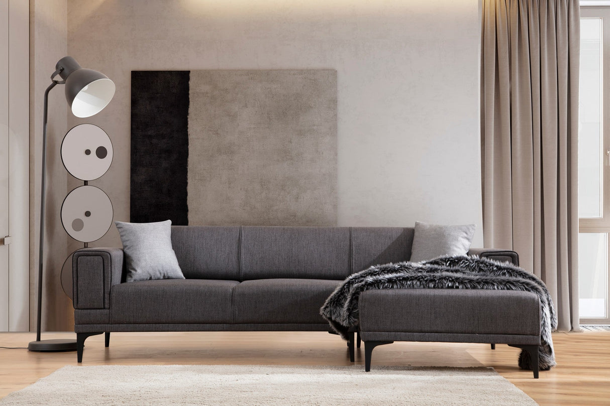 Canapea extensibilă Horizon, Colț, Dreapta, Diverse culori, 250x140 cm - Gri închis | SKU: 560ARE2272 | Canapea extensibilă Horizon, Colț, Dreapta, 250x140 cm, varianta Gri închis, produs pentru amenajarea locuinței, disponibil online în România la CasaMob