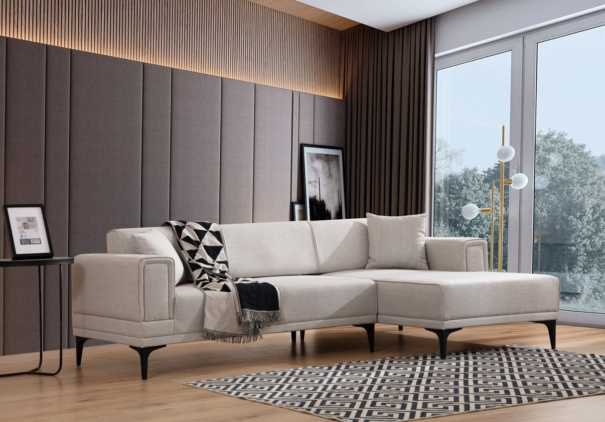 Canapea extensibilă Horizon, Colț, Dreapta, Diverse culori, 250x140 cm - Ecru | SKU: 560ARE2273 | Canapea extensibilă Horizon, Colț, Dreapta, 250x140 cm, varianta Ecru, produs pentru amenajarea locuinței, disponibil online în România la CasaMob