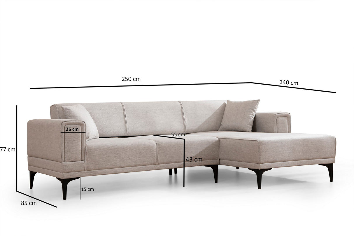 Canapea extensibilă Horizon, Colț, Dreapta, Diverse culori, 250x140 cm - Ecru | SKU: 560ARE2273 | Canapea extensibilă Horizon, Colț, Dreapta, 250x140 cm, varianta Ecru, produs pentru amenajarea locuinței, disponibil online în România la CasaMob