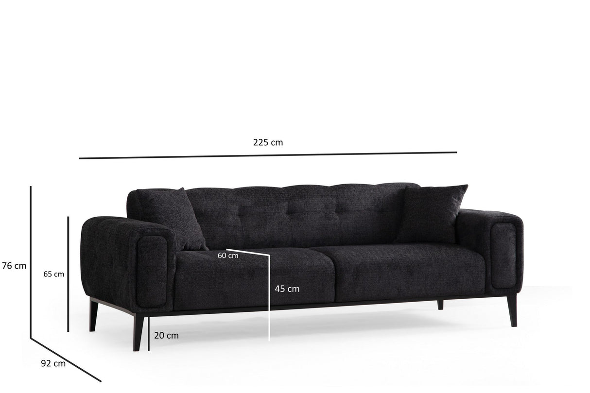 Canapea extensibilă 3 locuri Athena, Diverse culori, 225x92x76 cm - Negru | SKU: 560ARE2361 | Canapea extensibilă 3 locuri Athena, 225x92x76 cm, varianta Negru, produs pentru amenajarea locuinței, disponibil online în România la CasaMob