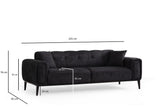 Canapea extensibilă 3 locuri Athena, Diverse culori, 225x92x76 cm - Negru | SKU: 560ARE2361 | Canapea extensibilă 3 locuri Athena, 225x92x76 cm, varianta Negru, produs pentru amenajarea locuinței, disponibil online în România la CasaMob