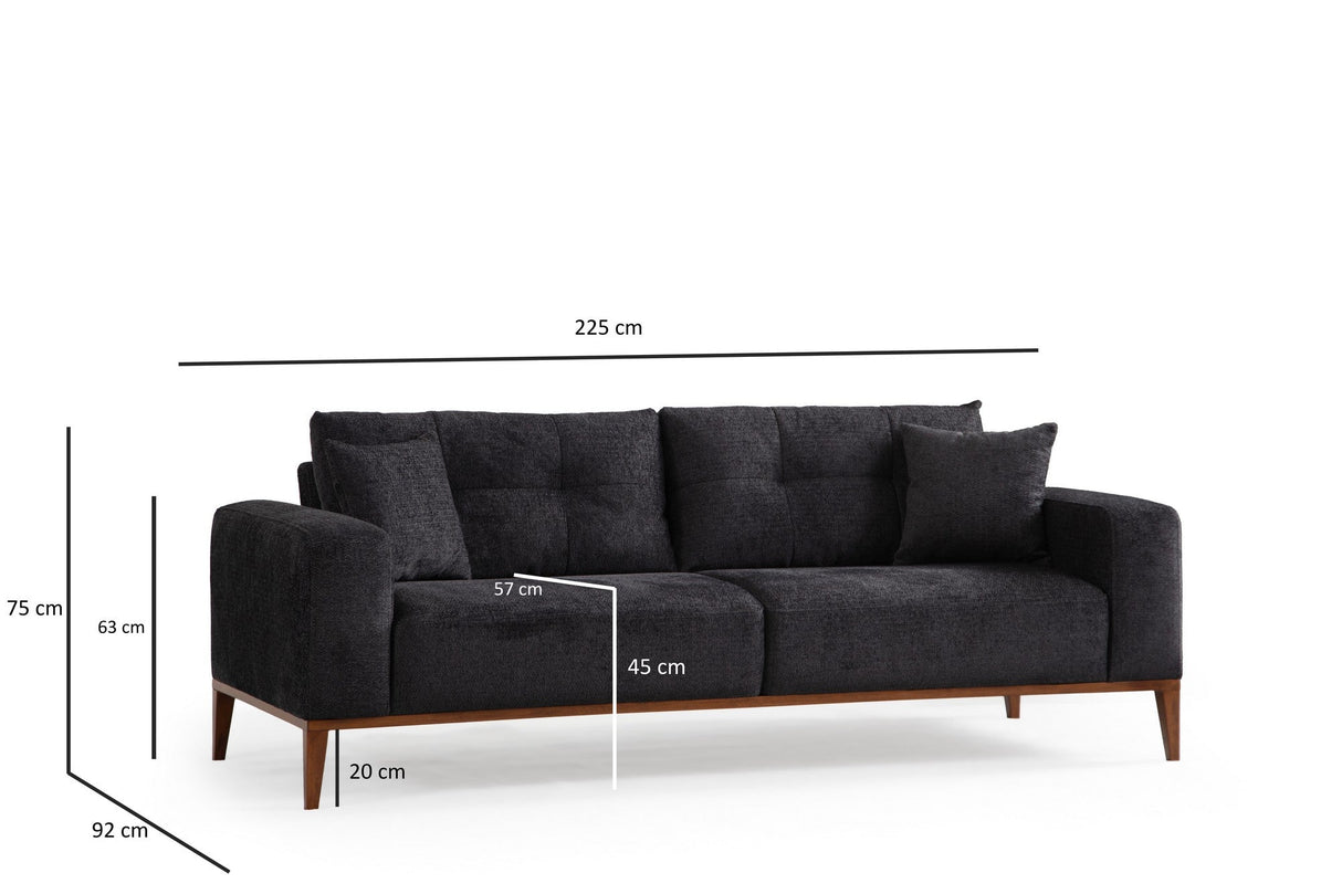 Canapea extensibilă 3 locuri Sinor, Diverse culori, 225 x 92 x 75 cm - Antracit | SKU: 560ARE2363 | Canapea extensibilă 3 locuri Sinor, 92x57x75 cm, varianta Antracit, produs pentru amenajarea locuinței, disponibil online în România la CasaMob