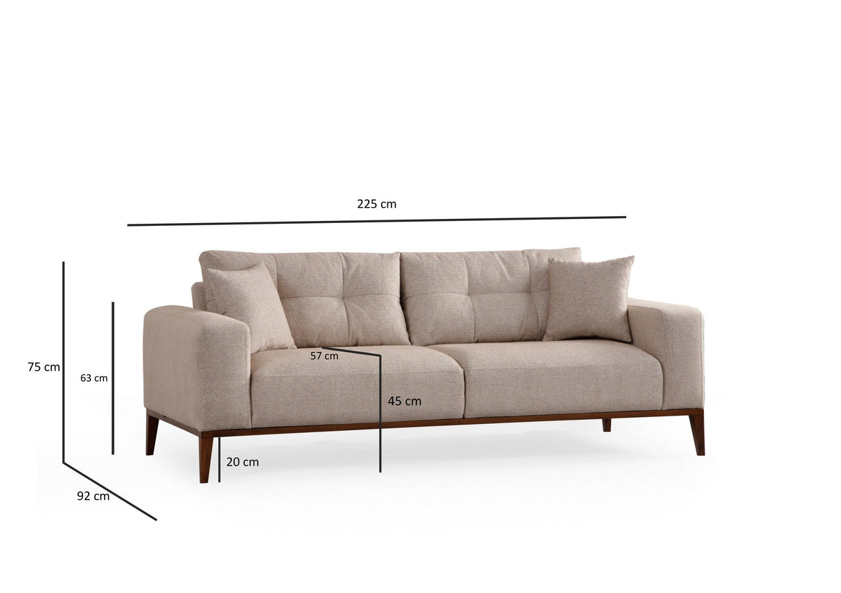 Canapea extensibilă 3 locuri Sinor, Diverse culori, 225 x 92 x 75 cm - Bej | SKU: 560ARE2364 | Canapea extensibilă 3 locuri Sinor, 92x57x75 cm, varianta Bej, produs pentru amenajarea locuinței, disponibil online în România la CasaMob
