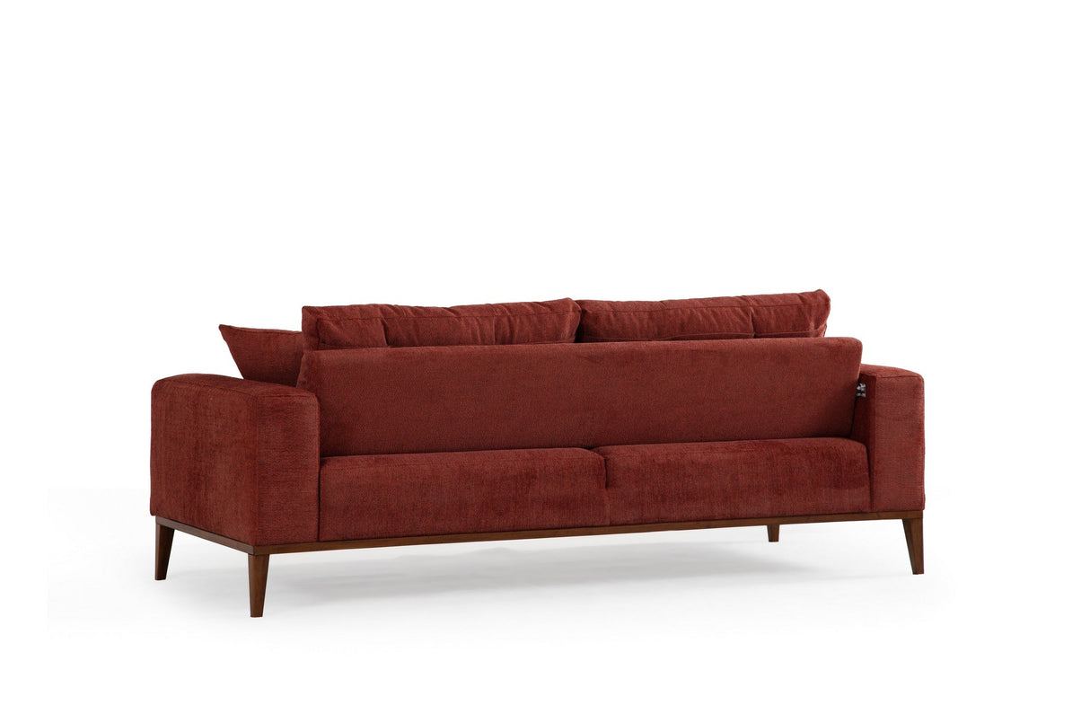 Canapea extensibilă 3 locuri Sinor, Diverse culori, 225 x 92 x 75 cm - Roșu cărămiziu | SKU: 560ARE2365 | Canapea extensibilă 3 locuri Sinor, 92x57x75 cm, varianta Roșu cărămiziu, produs pentru amenajarea locuinței, disponibil online în România la CasaMob