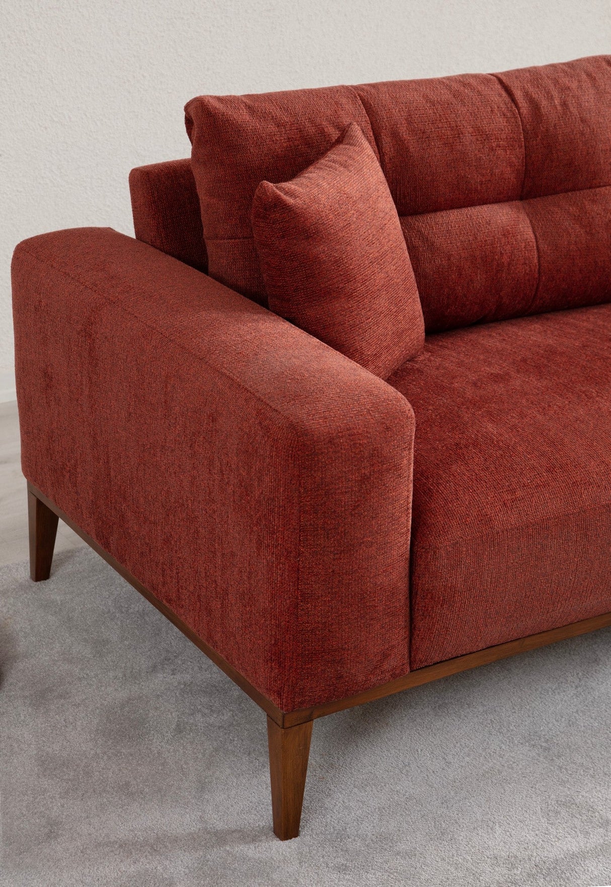 Canapea extensibilă 3 locuri Sinor, Diverse culori, 225 x 92 x 75 cm - Roșu cărămiziu | SKU: 560ARE2365 | Canapea extensibilă 3 locuri Sinor, 92x57x75 cm, varianta Roșu cărămiziu, produs pentru amenajarea locuinței, disponibil online în România la CasaMob