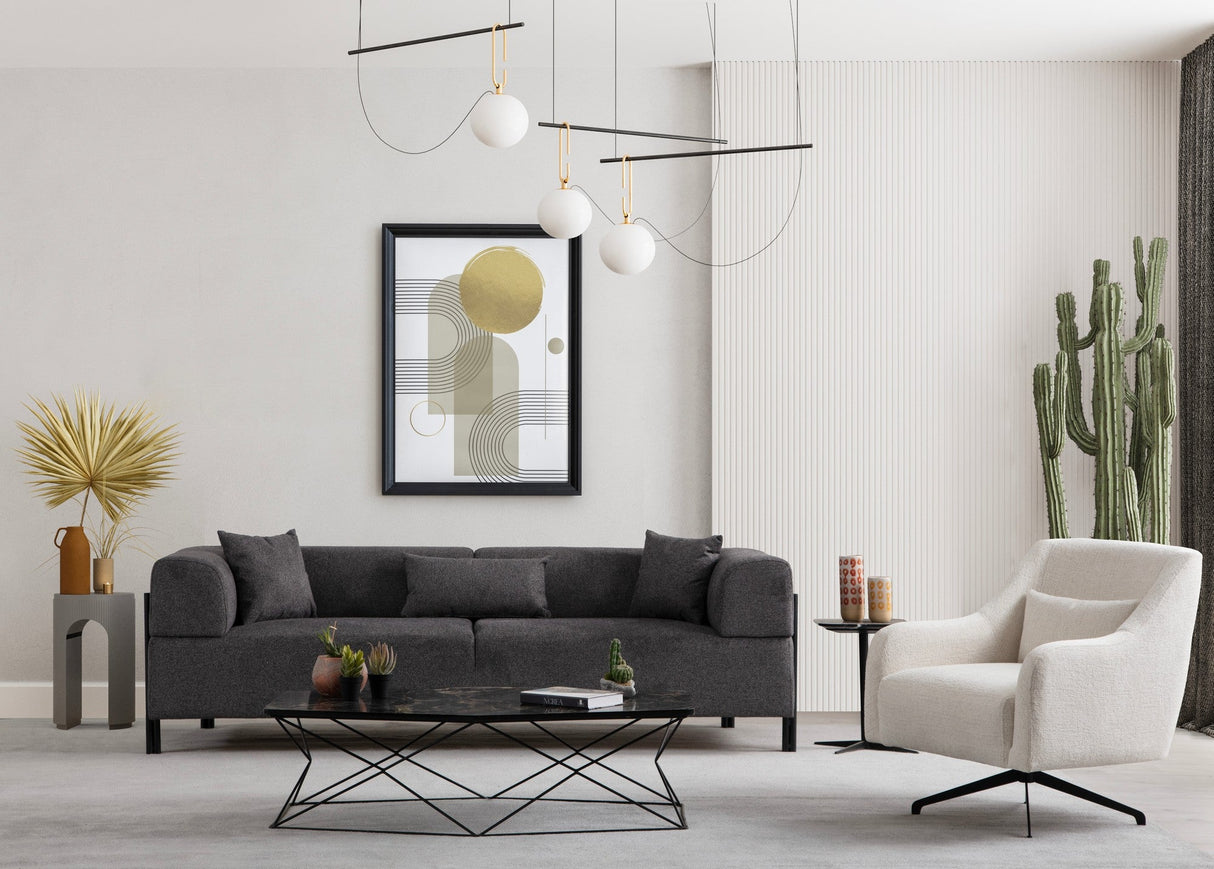 Canapea fixă 3 locuri Gio, Diverse culori, 93x66x75 cm - Antracit | SKU: 560ARE2366 | Canapea fixă 3 locuri Gio, 93x66x75 cm, varianta Antracit, produs pentru amenajarea locuinței, disponibil online în România la CasaMob