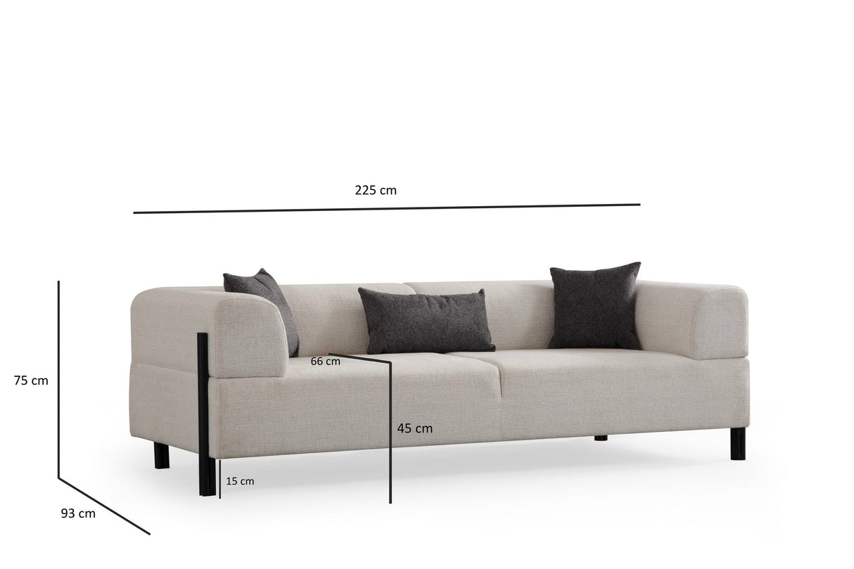 Canapea fixă 3 locuri Gio, Diverse culori, 93x66x75 cm - Alb | SKU: 560ARE2368 | Canapea fixă 3 locuri Gio, 93x66x75 cm, varianta Alb, produs pentru amenajarea locuinței, disponibil online în România la CasaMob