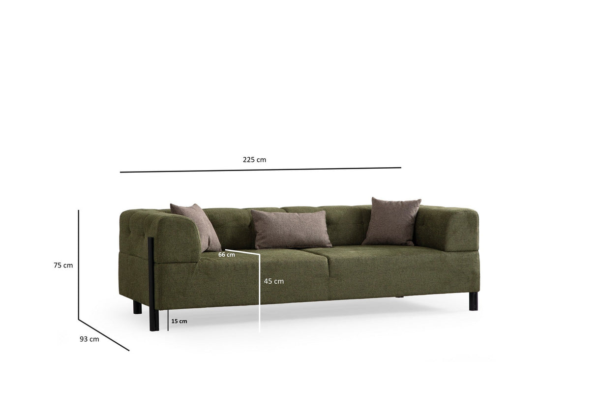 Canapea fixă 3 locuri Gio, Diverse culori, 93x66x75 cm - Verde | SKU: 560ARE2369 | Canapea fixă 3 locuri Gio, 93x66x75 cm, varianta Verde, produs pentru amenajarea locuinței, disponibil online în România la CasaMob