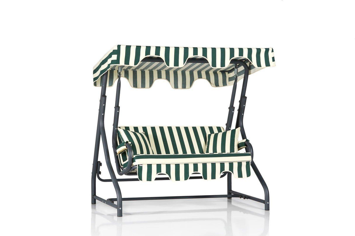 Balansoar de gradina cu 2 locuri Morus, Verde/Alb/Bej/Albastru , 170 x 165 x 110 - Verde, SKU 561CLR1503