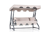 Balansoar de gradina cu 3 locuri Bacau, Crem, 50x110x160 cm