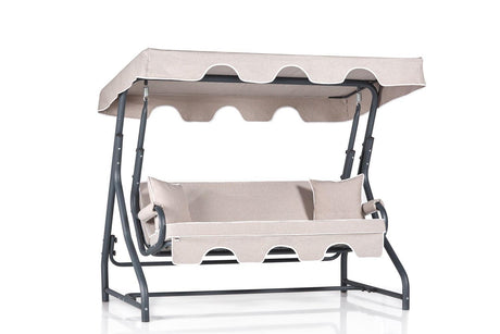 Balansoar de gradina cu 3 locuri Bacau, Crem, 50x110x160 cm