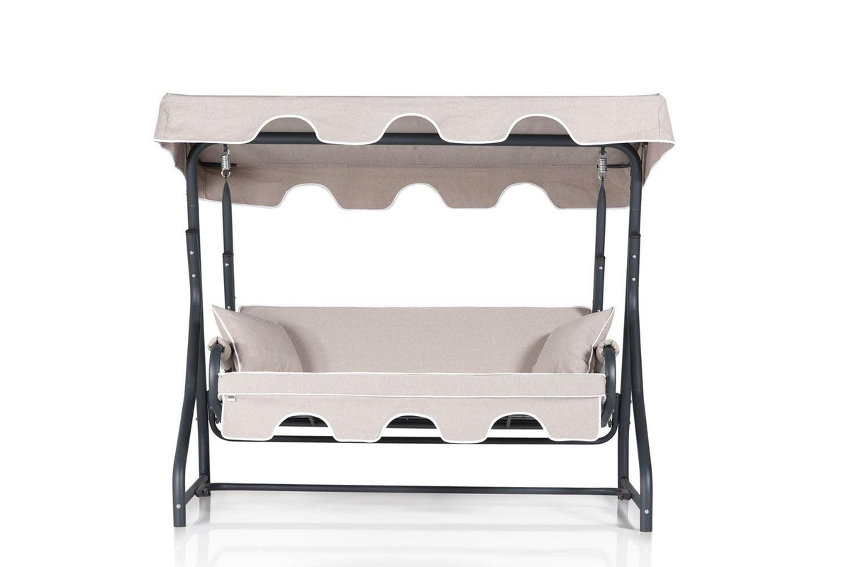 Balansoar de gradina cu 3 locuri Bacau, Crem, 200 x 165 x 110 cm, SKU 561CLR1510