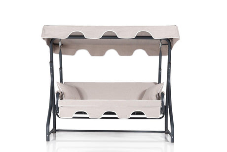 Balansoar de gradina cu 3 locuri Bacau, Crem, 50x110x160 cm