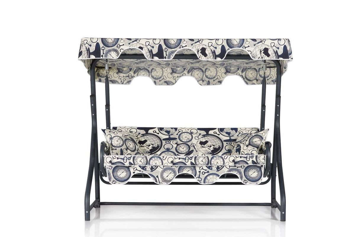 Balansoar de gradina cu 3 locuri Craiova, Negru, 200 x 165 x 110 cm, SKU 561CLR1512