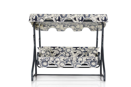 Balansoar de gradina cu 3 locuri Craiova, Negru, 160x110x50 cm