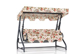 Balansoar de gradina extensibila cu 3 locuri Constanta, Bej - Roz, 160x110x50 cm