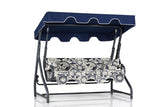 Balansoar de gradina cu 3 locuri Buzau, Albastru, 160x110x50 cm