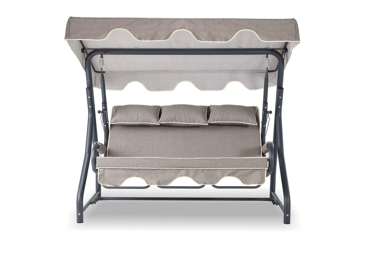 Balansoar de gradina cu 3 locuri Zomzi, Gri, 200x110x165 cm