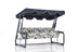 Balansoar de gradina extensibila 3 locuri cu suport pahare Braila, Albastru Alb, 200 x 165 x 110 cm, SKU 561CLR1714