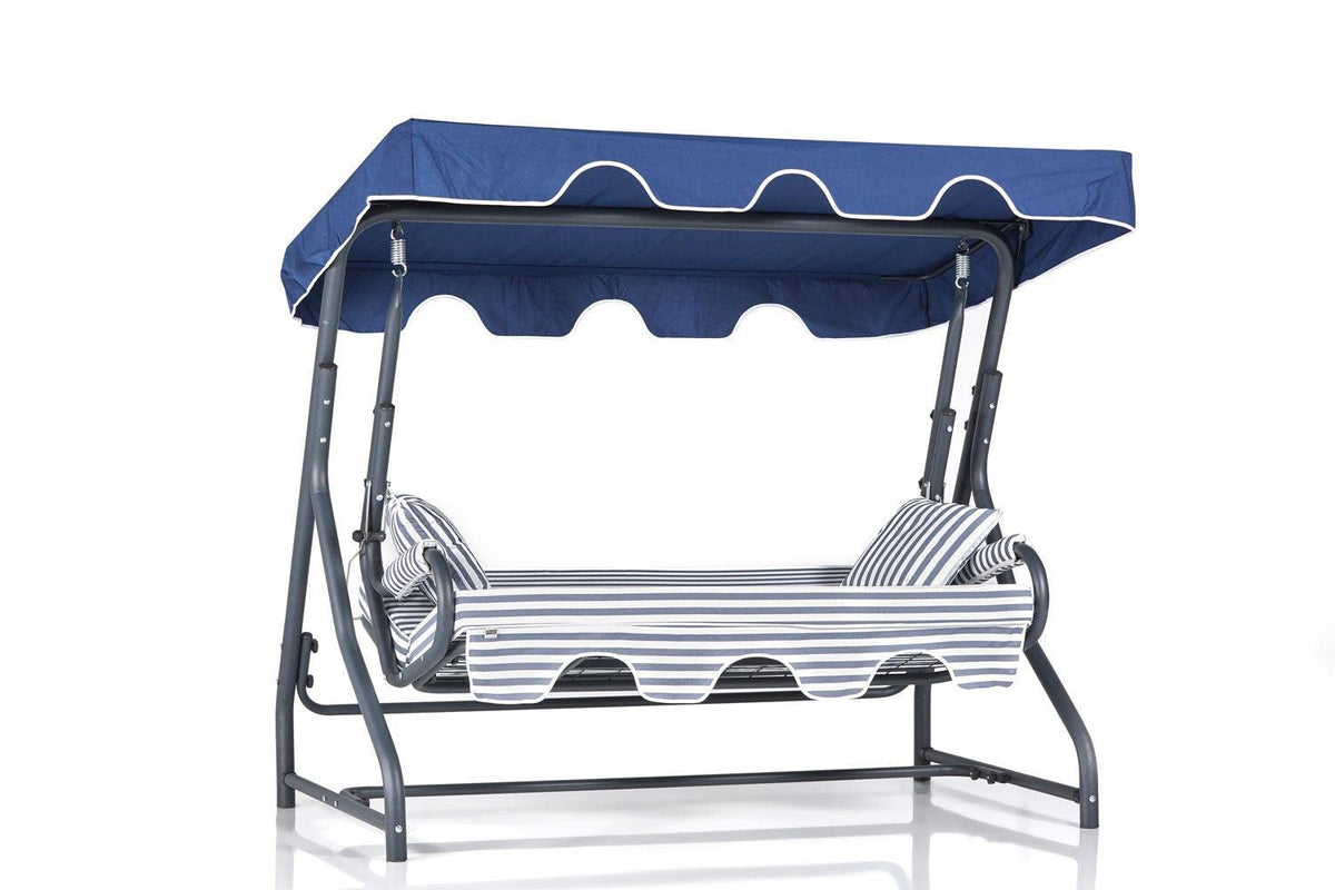 Balansoar de gradina extensibila cu 3 locuri Ilfov, Albastru, 200 x 165 x 110 cm, SKU 561CLR1720