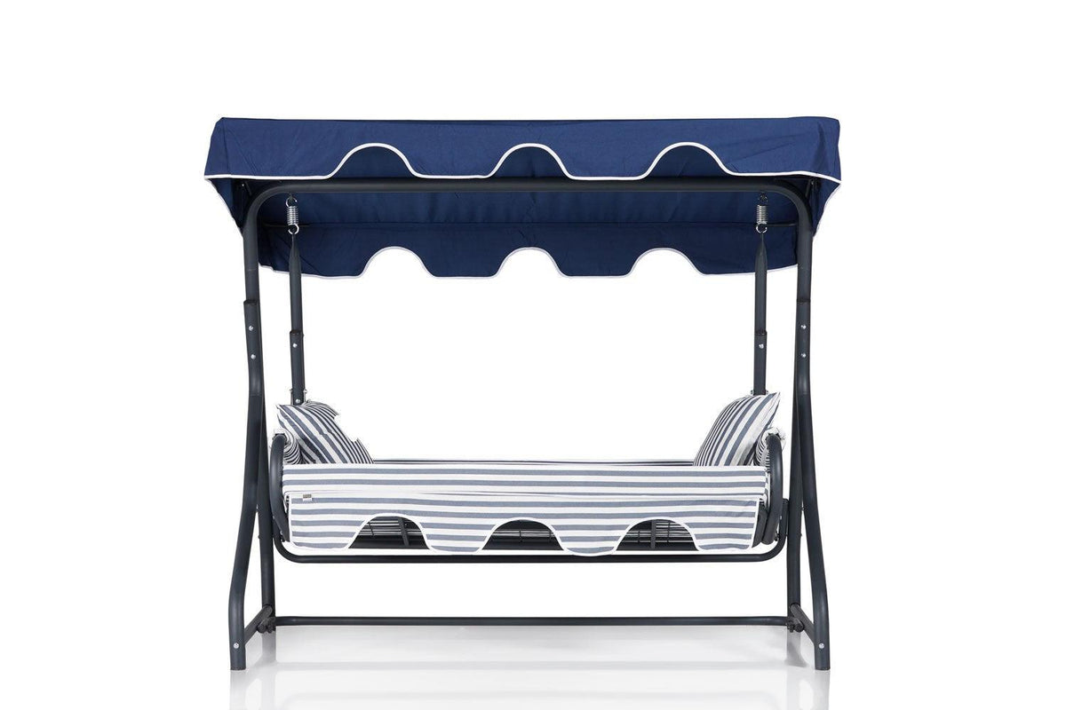 Balansoar de gradina extensibila cu 3 locuri Ilfov, Albastru, 200 x 165 x 110 cm, SKU 561CLR1720