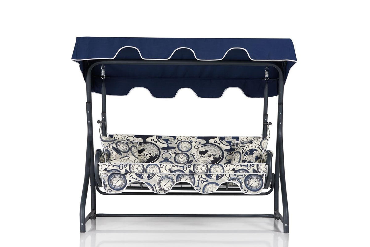 Balansoar de gradina cu 3 locuri Maramures, Albastru, 200 x 165 x 110 cm, SKU 561CLR1725