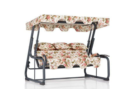 Balansoar de gradina 3 locuri cu suport de pahare Brasov, Multicolor, 160x110x50 cm