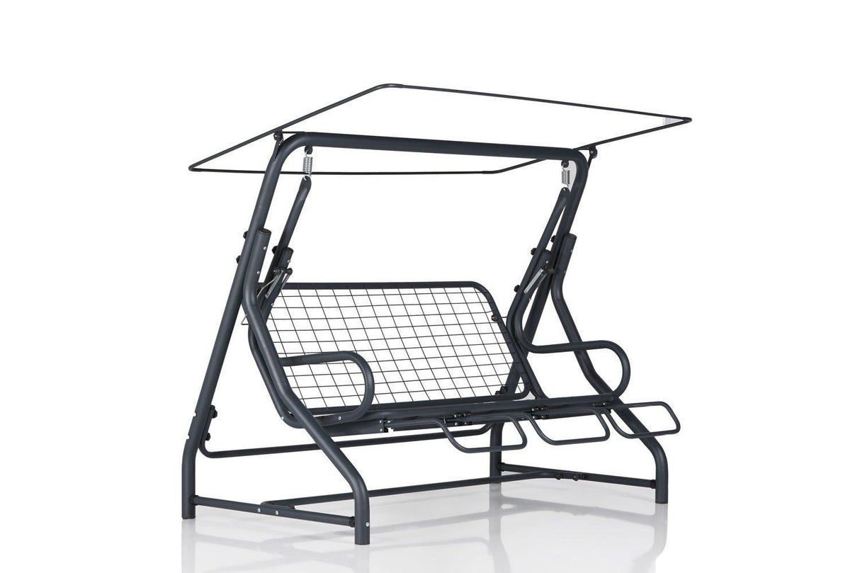 Balansoar de gradina 3 locuri cu suport de pahare Brasov, Multicolor, 160x110x50 cm