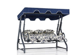 Balansoar de gradina cu 3 locuri Extensibila Rush, Albastru, 160x110x50 cm