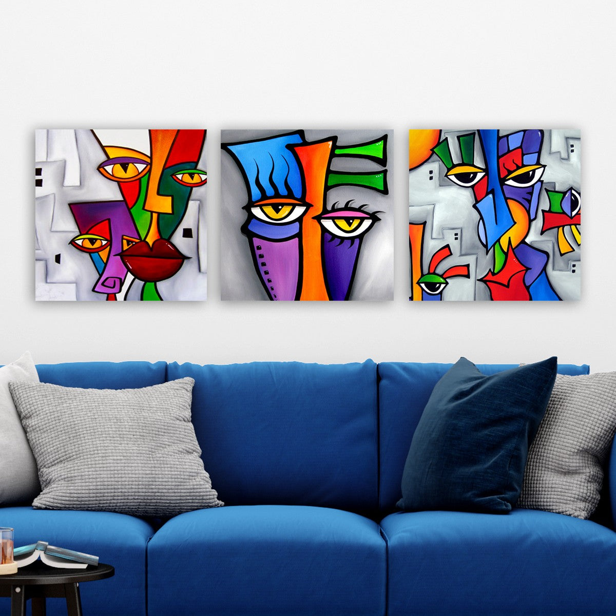 Tablou canvas 3 bucăți 3P5434755, Multicolor, 30x90x3 cm