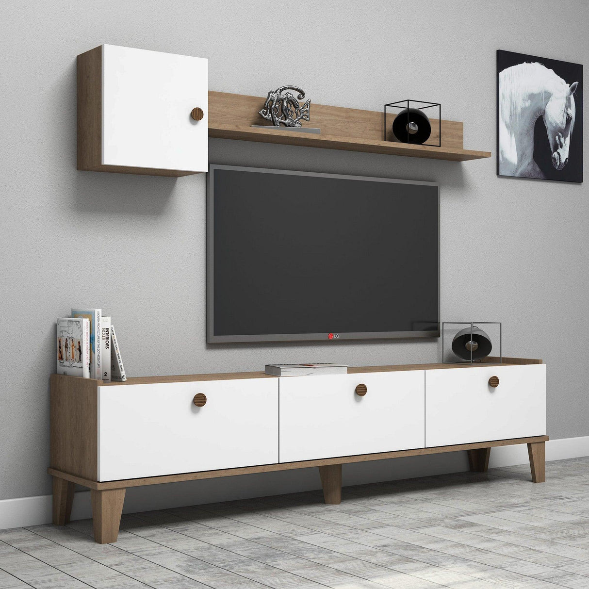 COMODA TV dew, Stejar, 178x35x45 cm