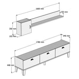 COMODA TV dew, Stejar, 178x35x45 cm
