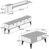 Set Mobila Sufragerie qew, Nuc, 180x49x35 cm