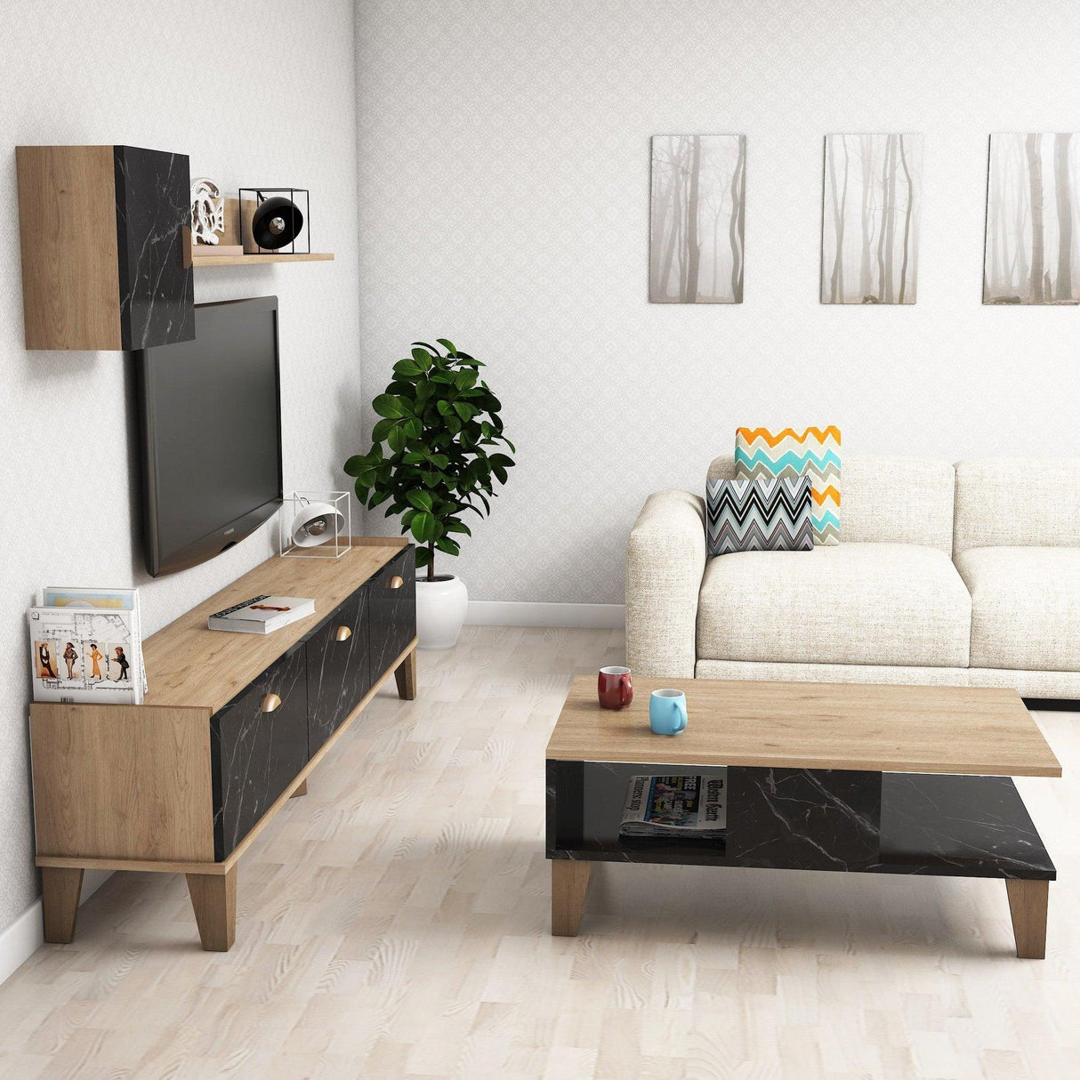 Set Mobila Sufragerie Stor, Stejar, 178x45x35 cm