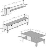 Set Mobila Sufragerie Stor, Stejar, 178x45x35 cm