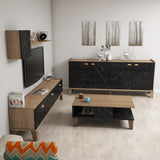 Set mobilă pentru sufragerie Sumer 2, Stejar - Marble, 178x35x45 cm