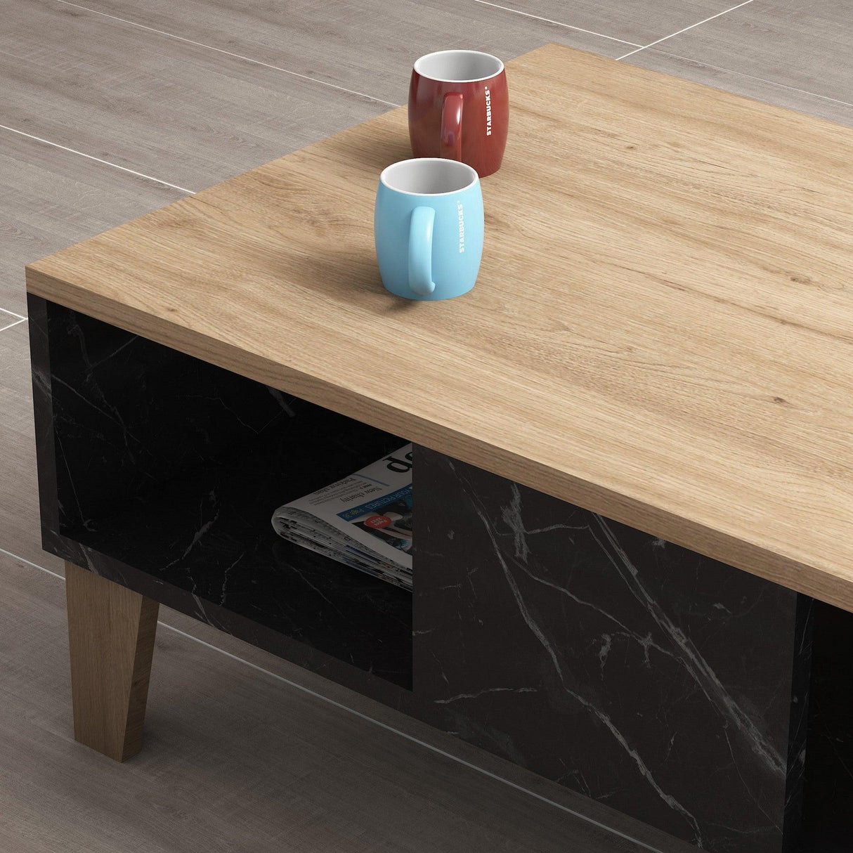 Masuta de cafea Zena, Stejar, 90x36x54 cm