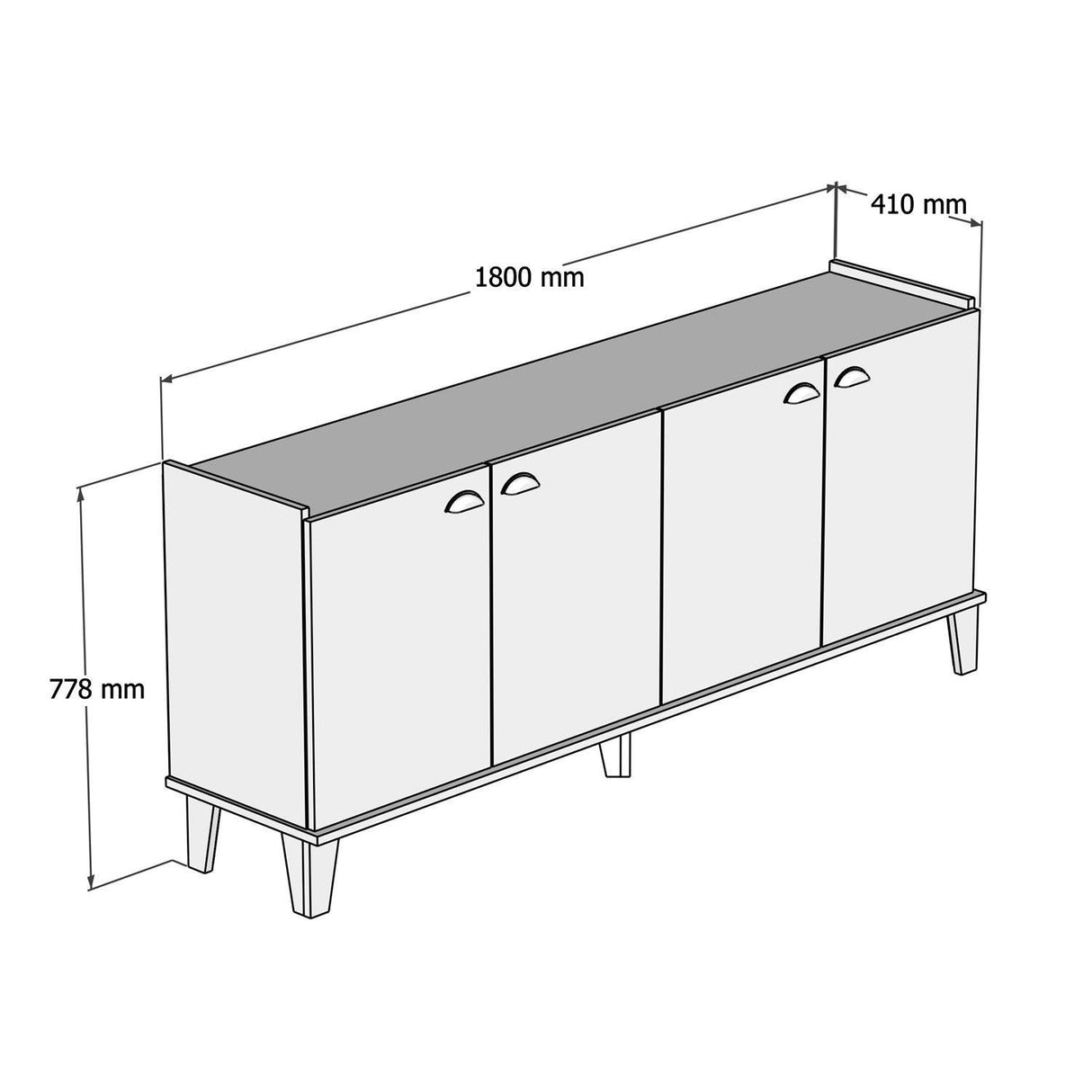 Comoda Living Sumer H3030, Stejar / Marmura / Alb - Alb, SKU 566BMS2602