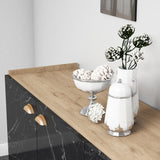 Comoda Living Sumer H3030, Stejar / Marmura / Alb - Negru, SKU 566BMS2602
