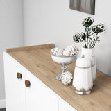 Comoda Living Sumer H3030, Stejar / Marmura / Alb - Alb, SKU 566BMS2602