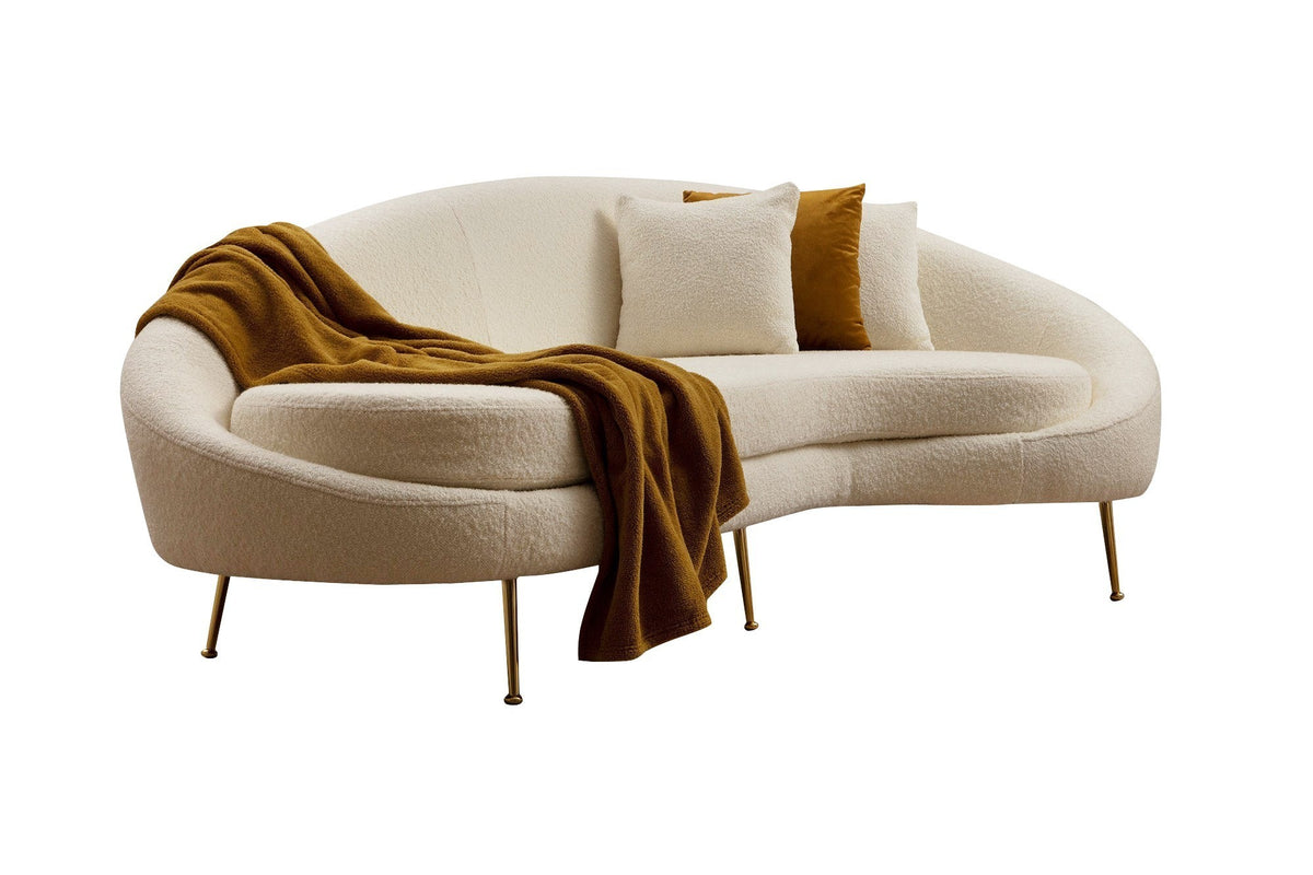 Canapea fixă 3 locuri Eses Bouclett, Crem, 255x120x85 cm, SKU 569HLN1116, imagine 7