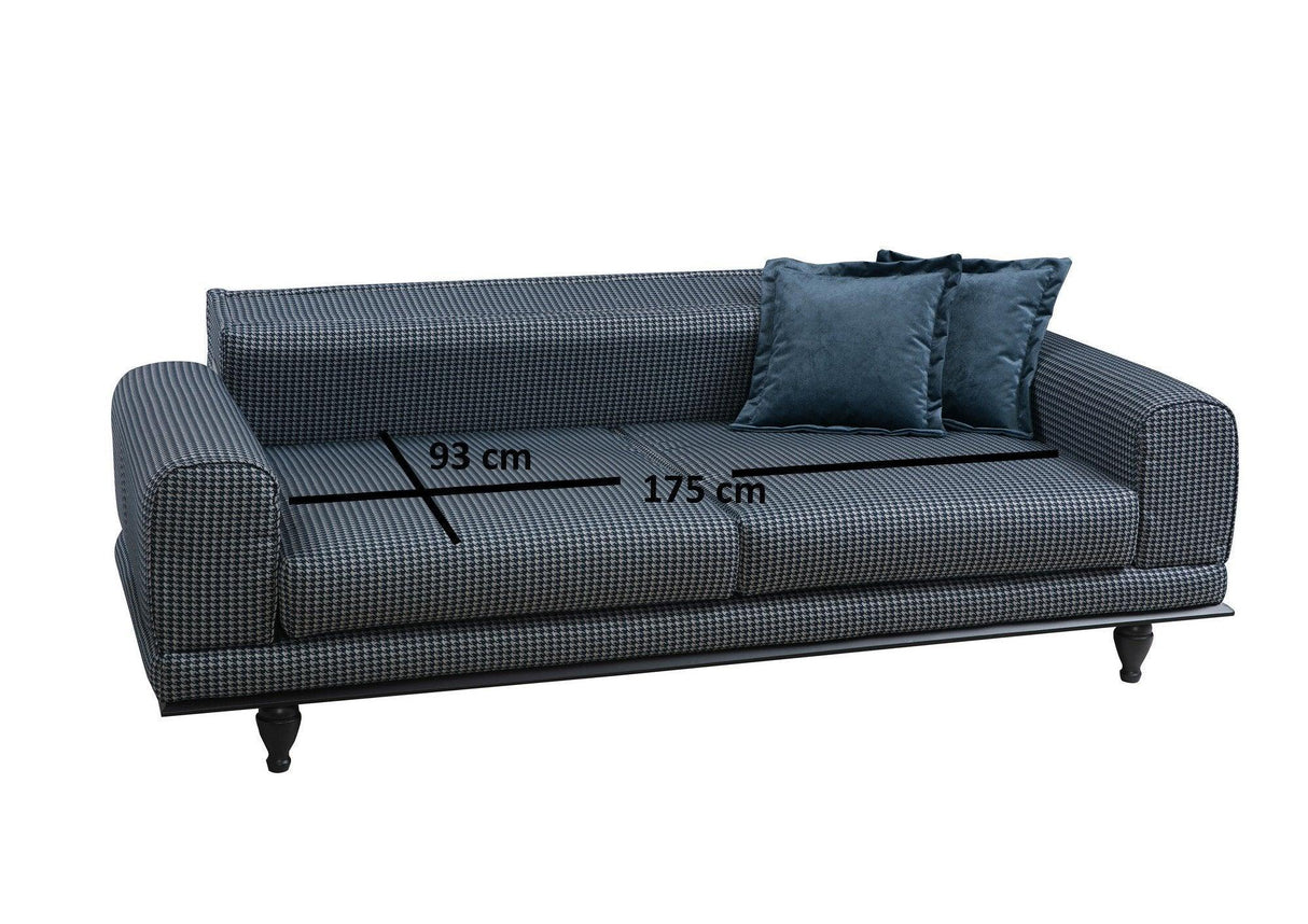 Canapea extensibilă 3 locuri Arredo, Albastru, 220x95x80 cm