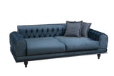 Canapea extensibilă 3 locuri Arredo, Plus Chester, Albastru, 220x95x80 cm