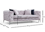 Canapea fixă Como, Diverse culori, Diverse configurații, Diverse dimensiuni - Gri deschis - 197x90x73 cm - 2 locuri | SKU: 569HLN1104 | Canapea fixă Como, varianta Gri deschis - 197x90x73 cm - 2 locuri, produs pentru amenajarea locuinței, disponibil online în România la CasaMob