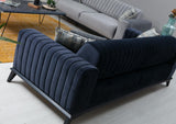 Canapea extensibila cu 3 Locuri Lisa, Albastru Marin, 220x92x77 cm