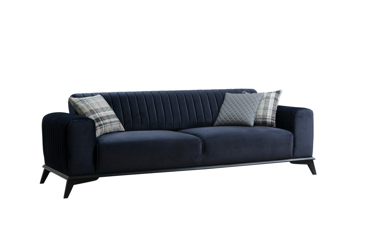 Canapea extensibila cu 3 Locuri Lisa, Albastru Marin, 220x92x77 cm